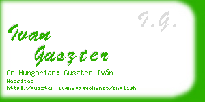 ivan guszter business card