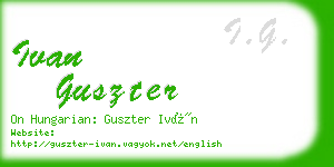 ivan guszter business card